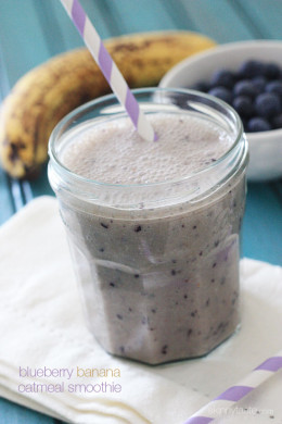 Blueberry Banana Oatmeal Smoothie – If you're looking for a heart healthy, dairy-free breakfast loaded with fiber you can eat on the run, this is it!